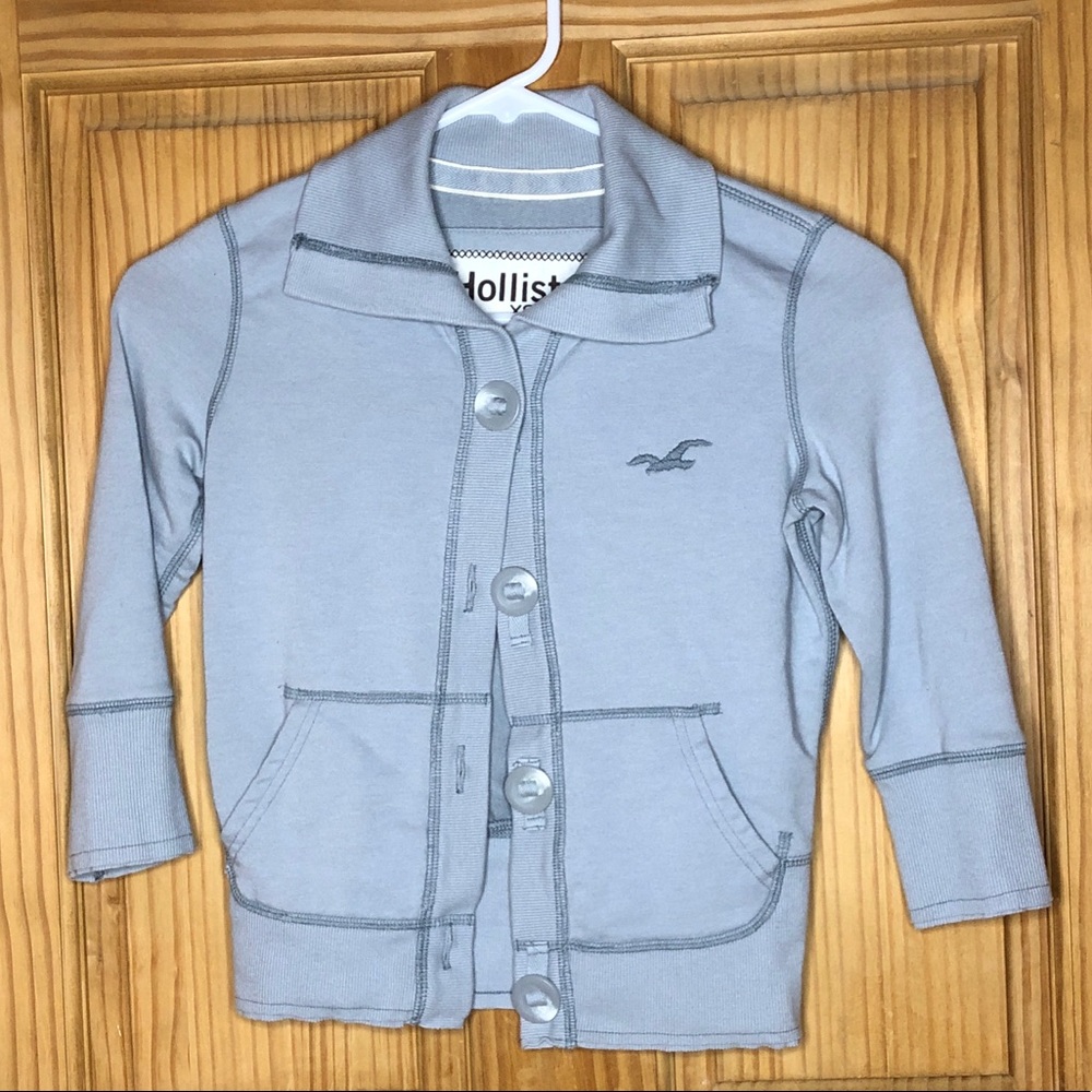 Hollister Grey Button Down Sweater (XS)
